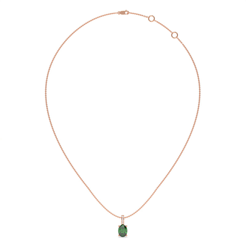 14K Rose Gold - Emerald