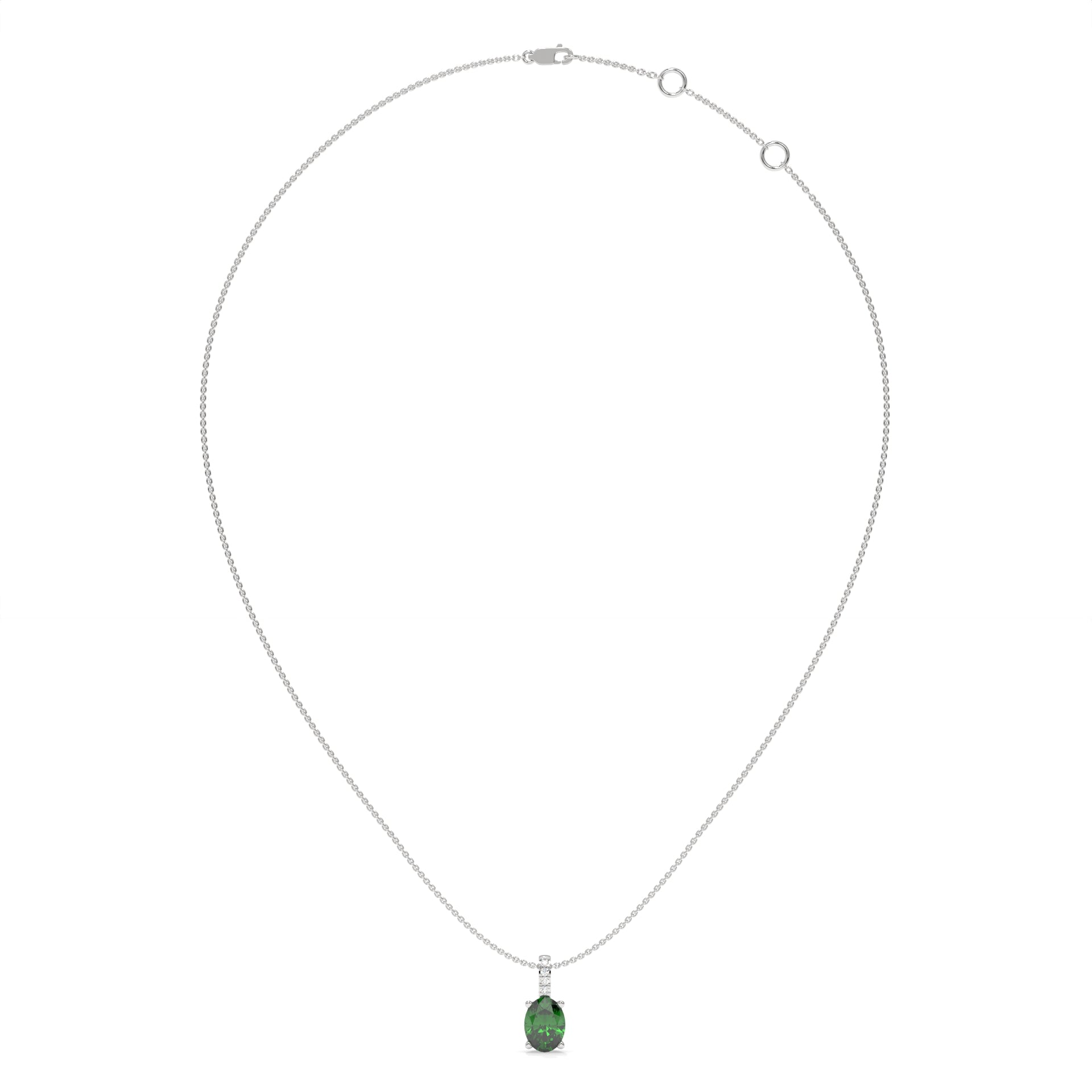 14K White Gold - Emerald