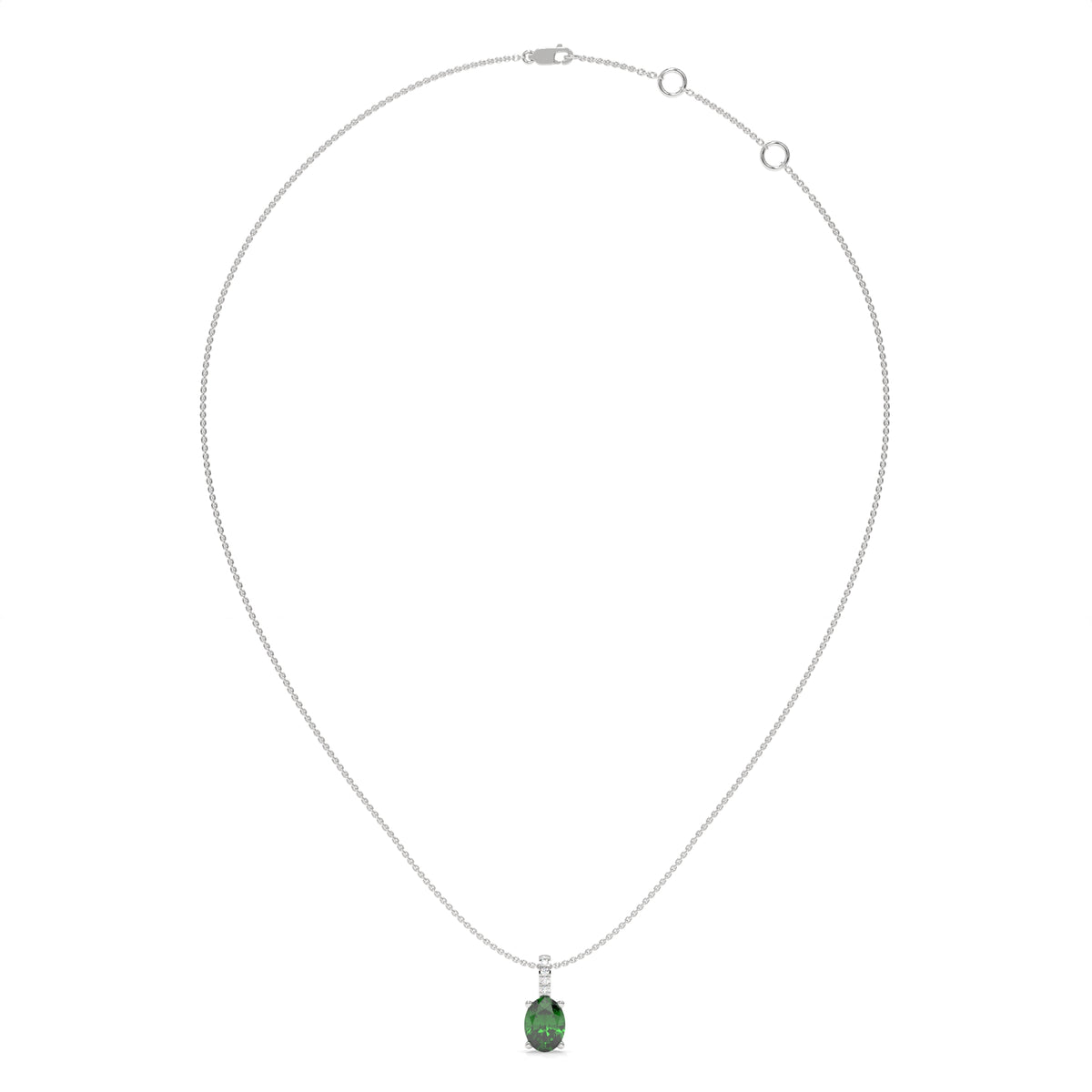 14K White Gold - Emerald