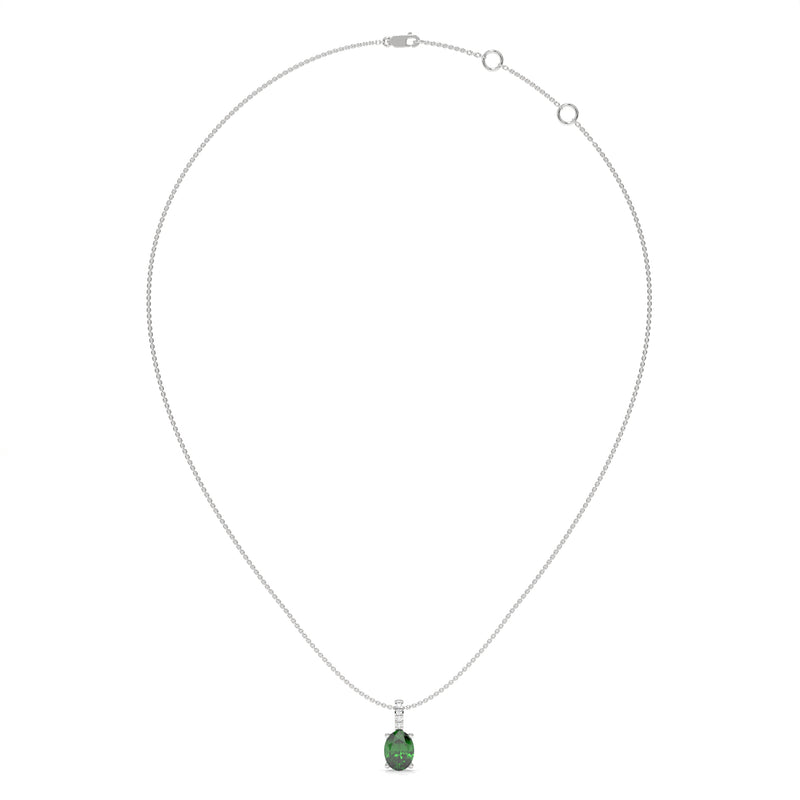 14K White Gold - Emerald