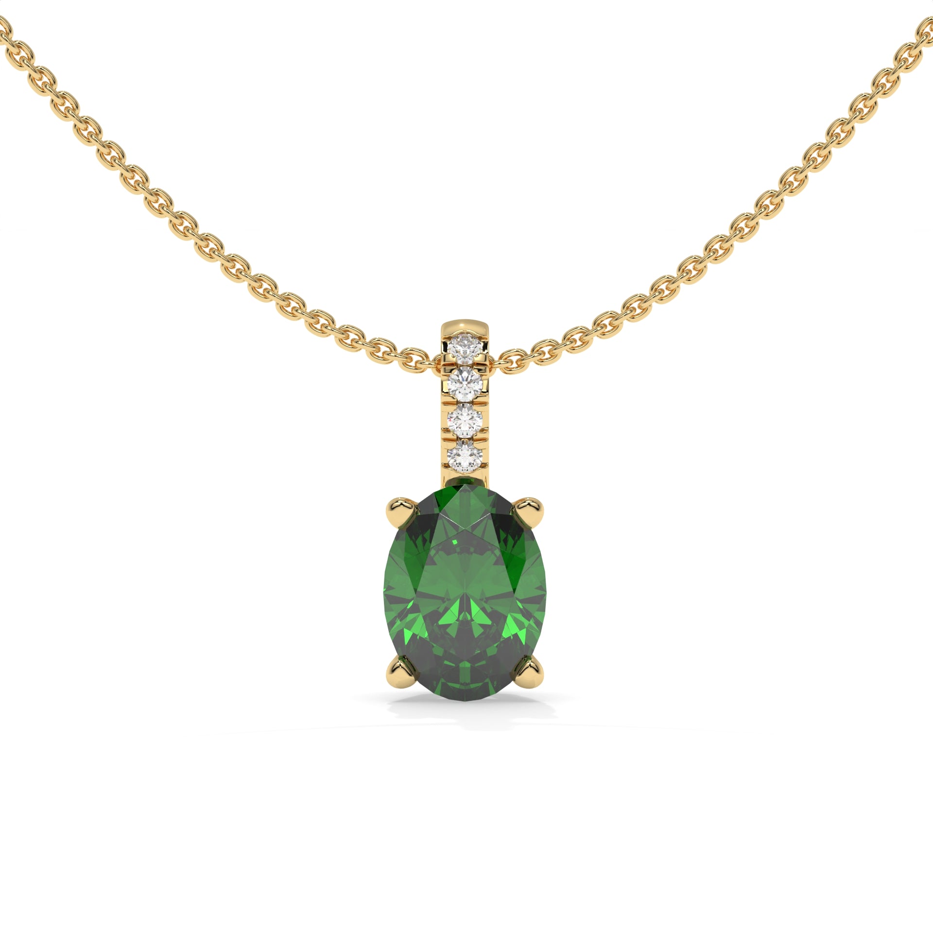 14K Yellow Gold - Emerald