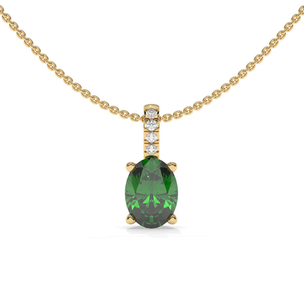 14K Yellow Gold - Emerald