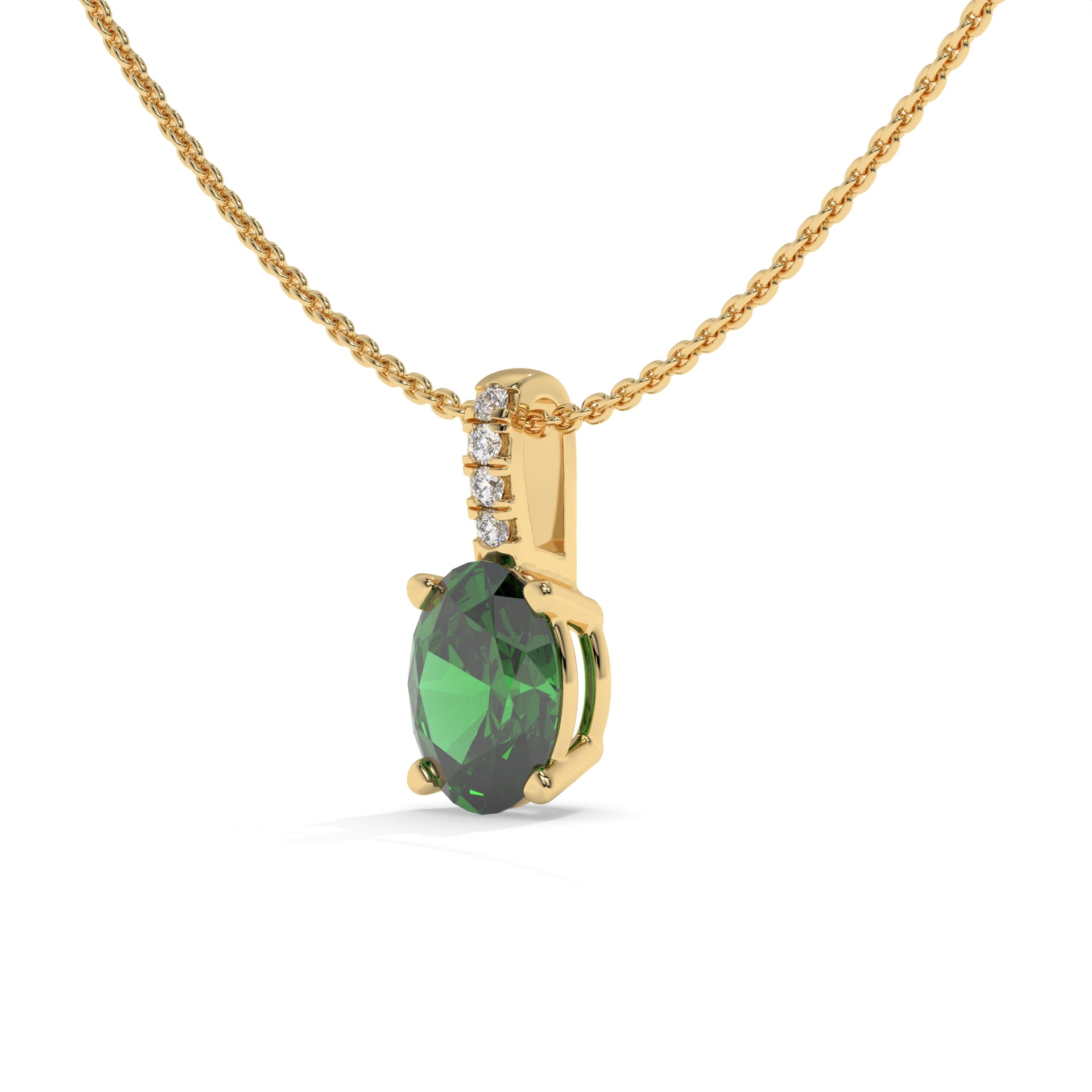 14K Yellow Gold - Emerald