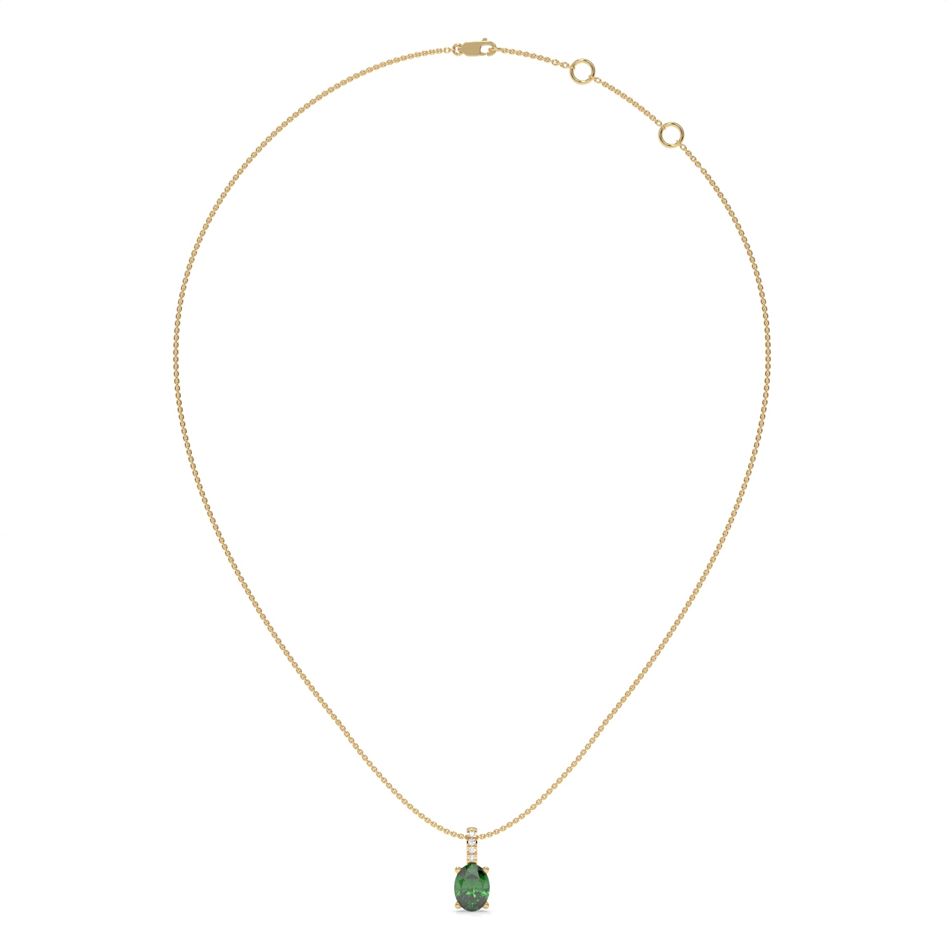 14K Yellow Gold - Emerald