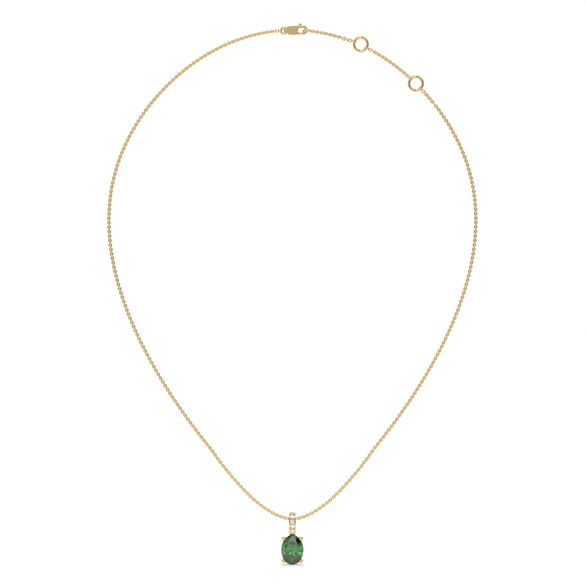 14K Yellow Gold - Emerald