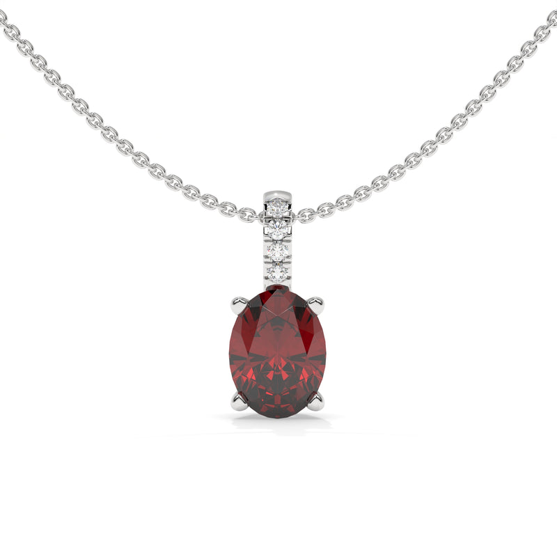 14K White Gold - Ruby