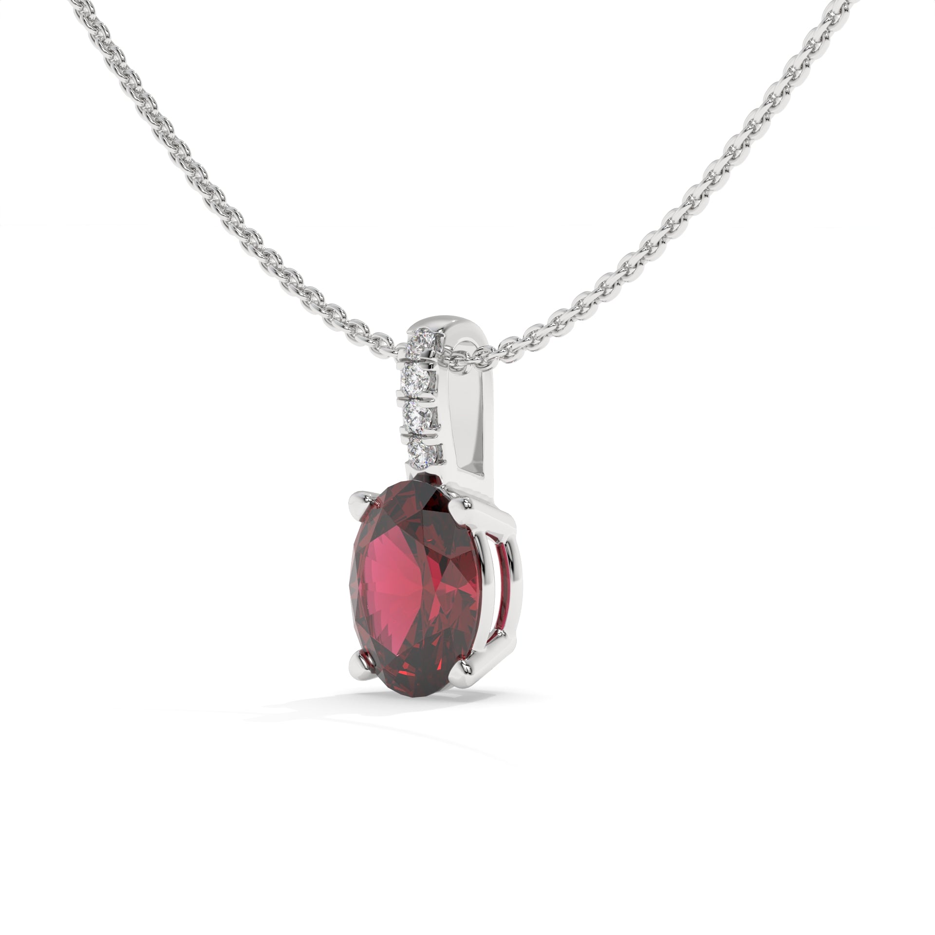 14K White Gold - Ruby