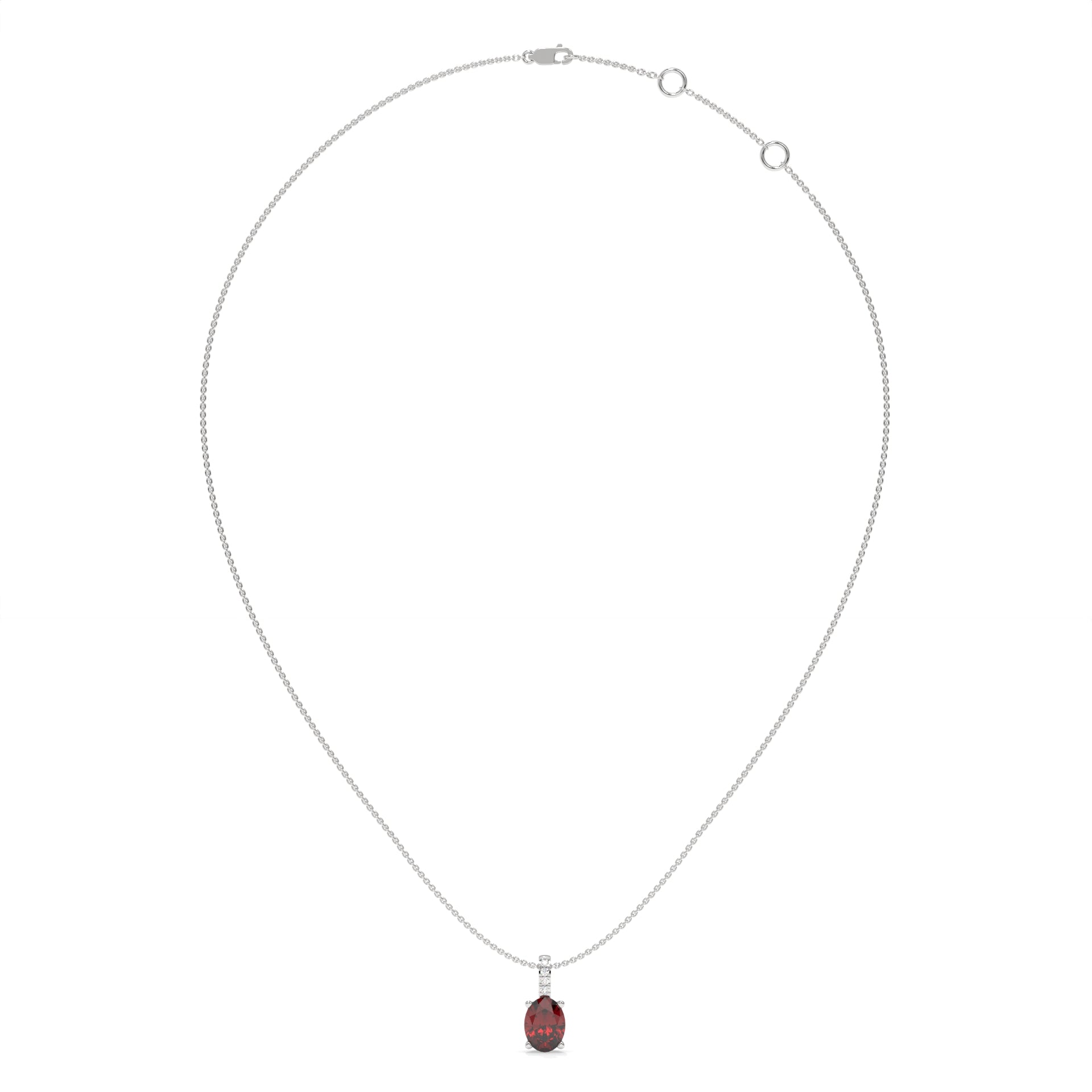 14K White Gold - Ruby