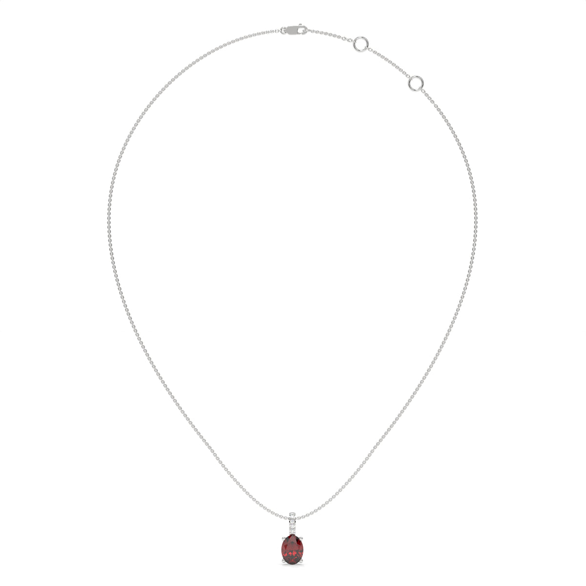 14K White Gold - Ruby