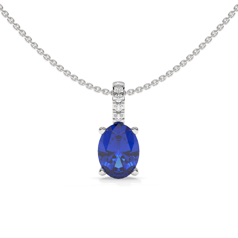 14K White Gold - Sapphire