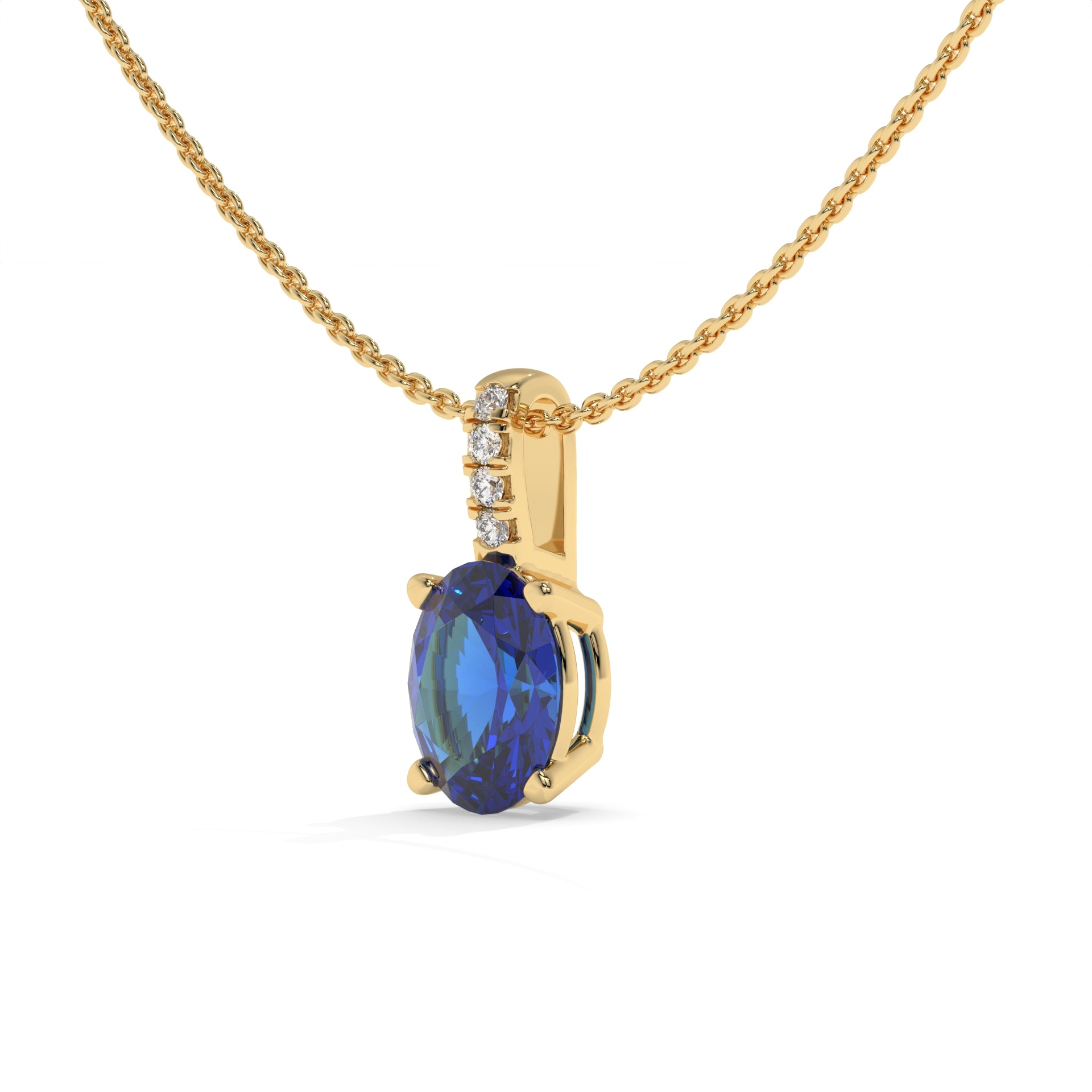 14K Yellow Gold - Sapphire