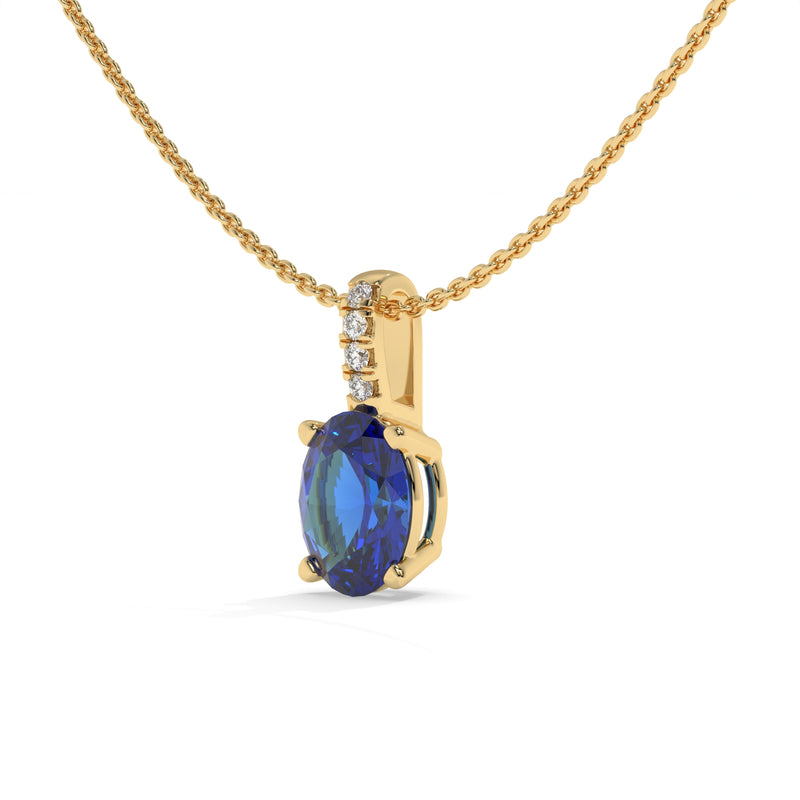 14K Yellow Gold - Sapphire