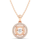 Double Halo Dancing Diamond Pendant - Milano