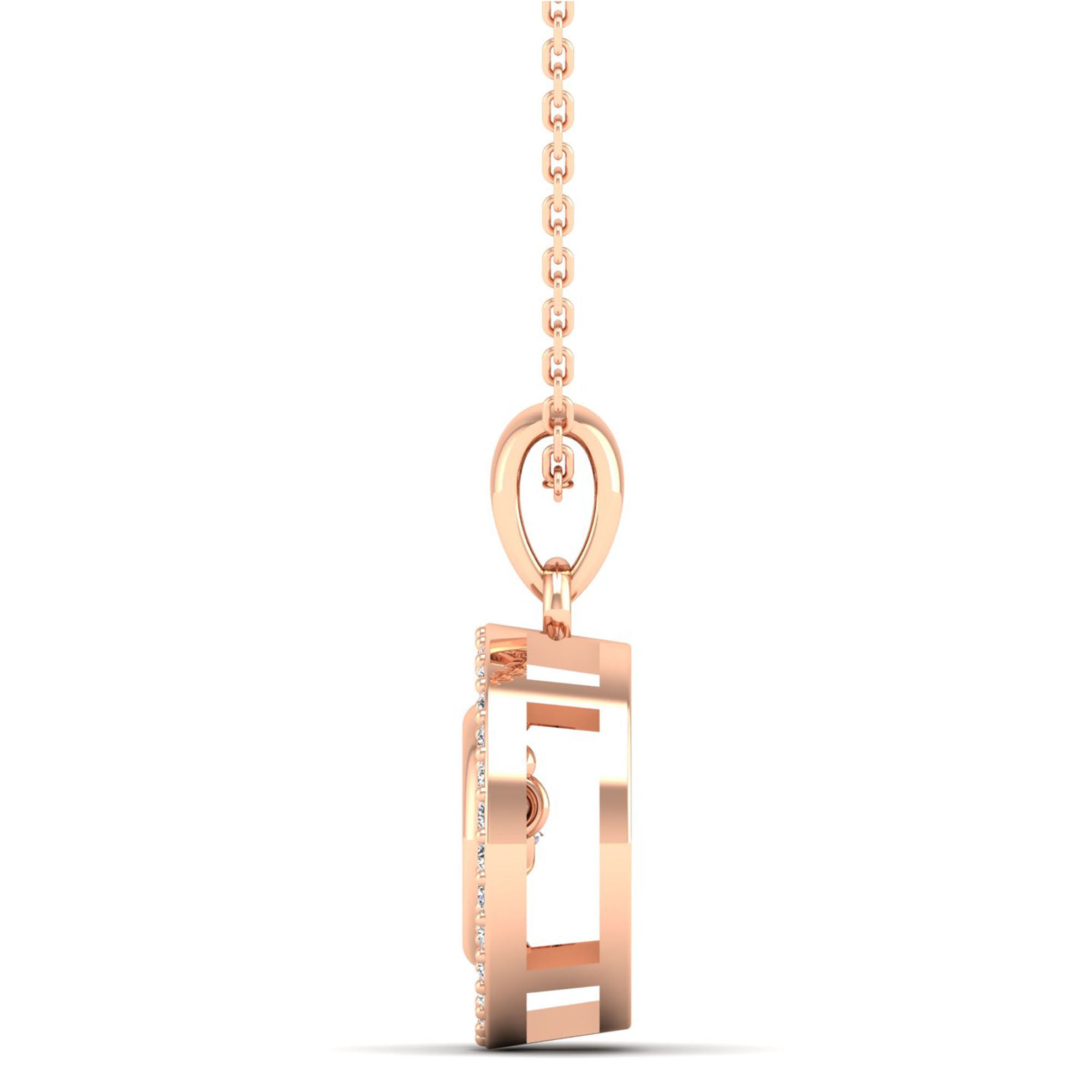 Double Halo Dancing Diamond Pendant - Milano