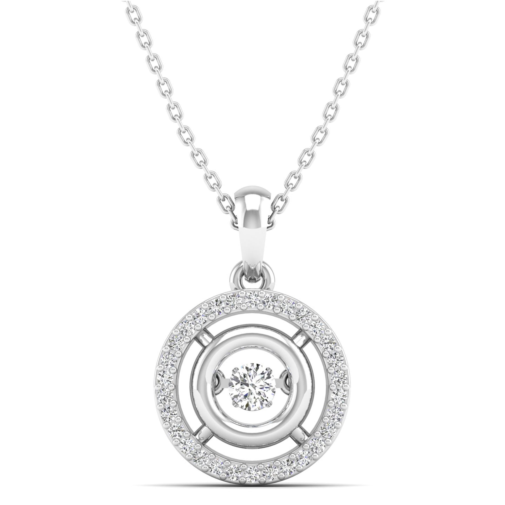 Double Halo Dancing Diamond Pendant - Milano