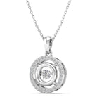 Double Halo Dancing Diamond Pendant - Milano