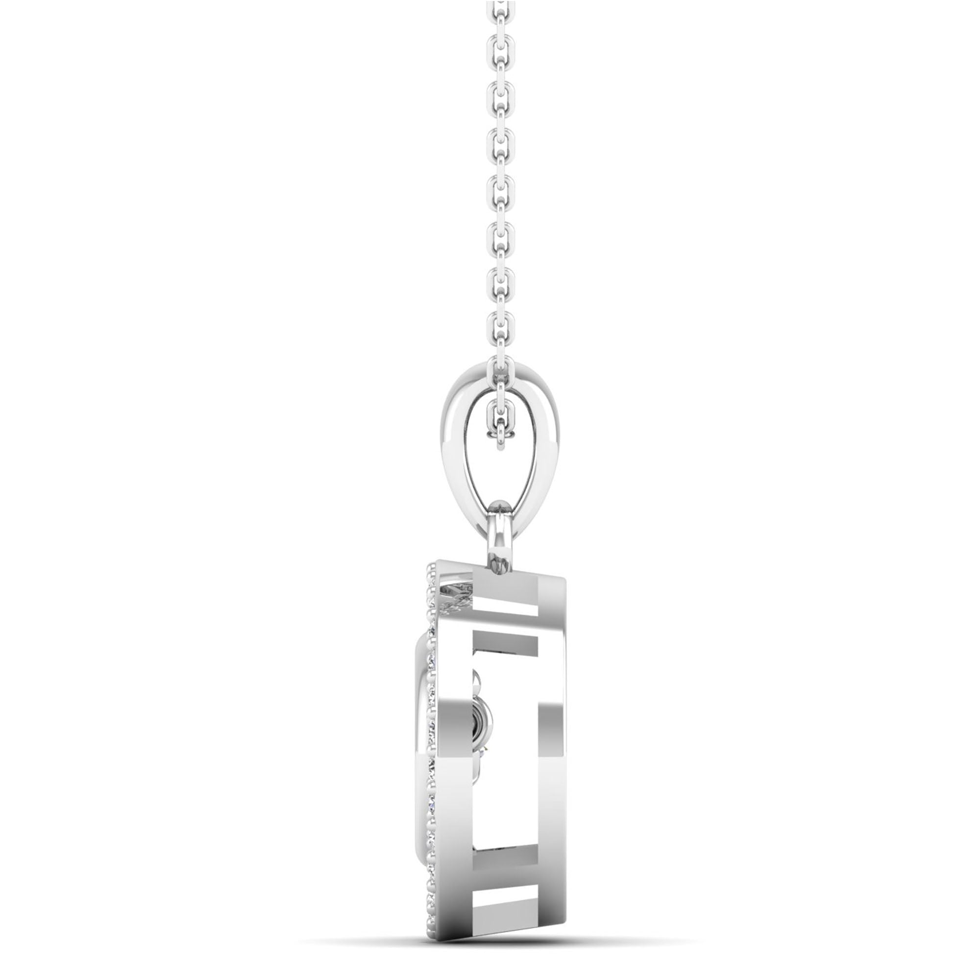 Double Halo Dancing Diamond Pendant - Milano
