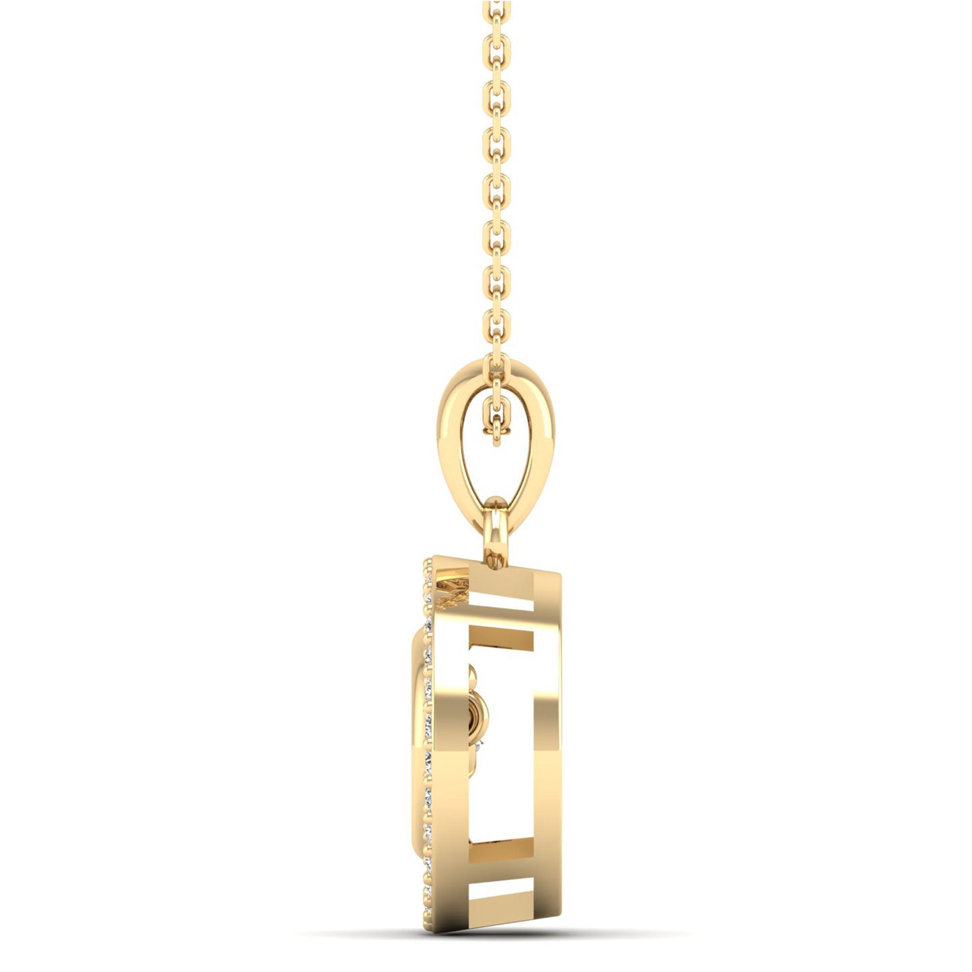 Double Halo Dancing Diamond Pendant - Milano