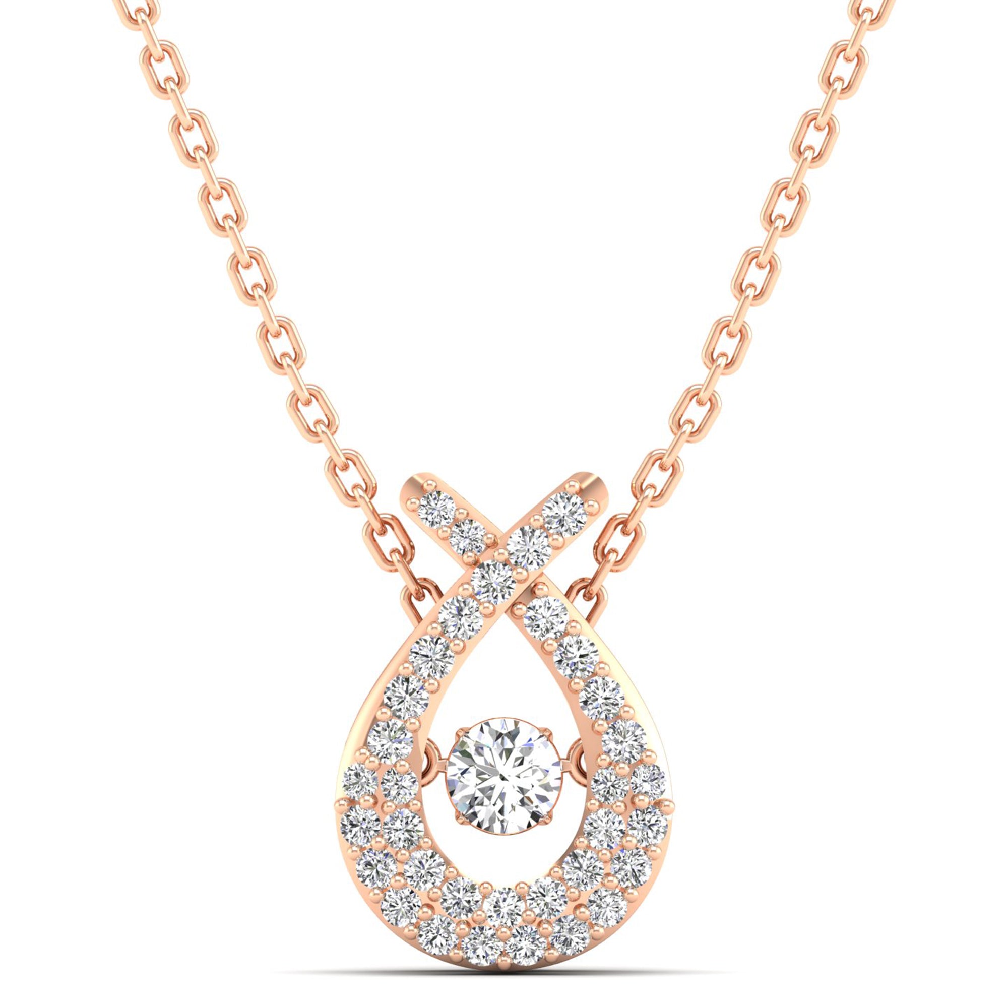 Wishbone Dancing Diamond Pendant - Milano