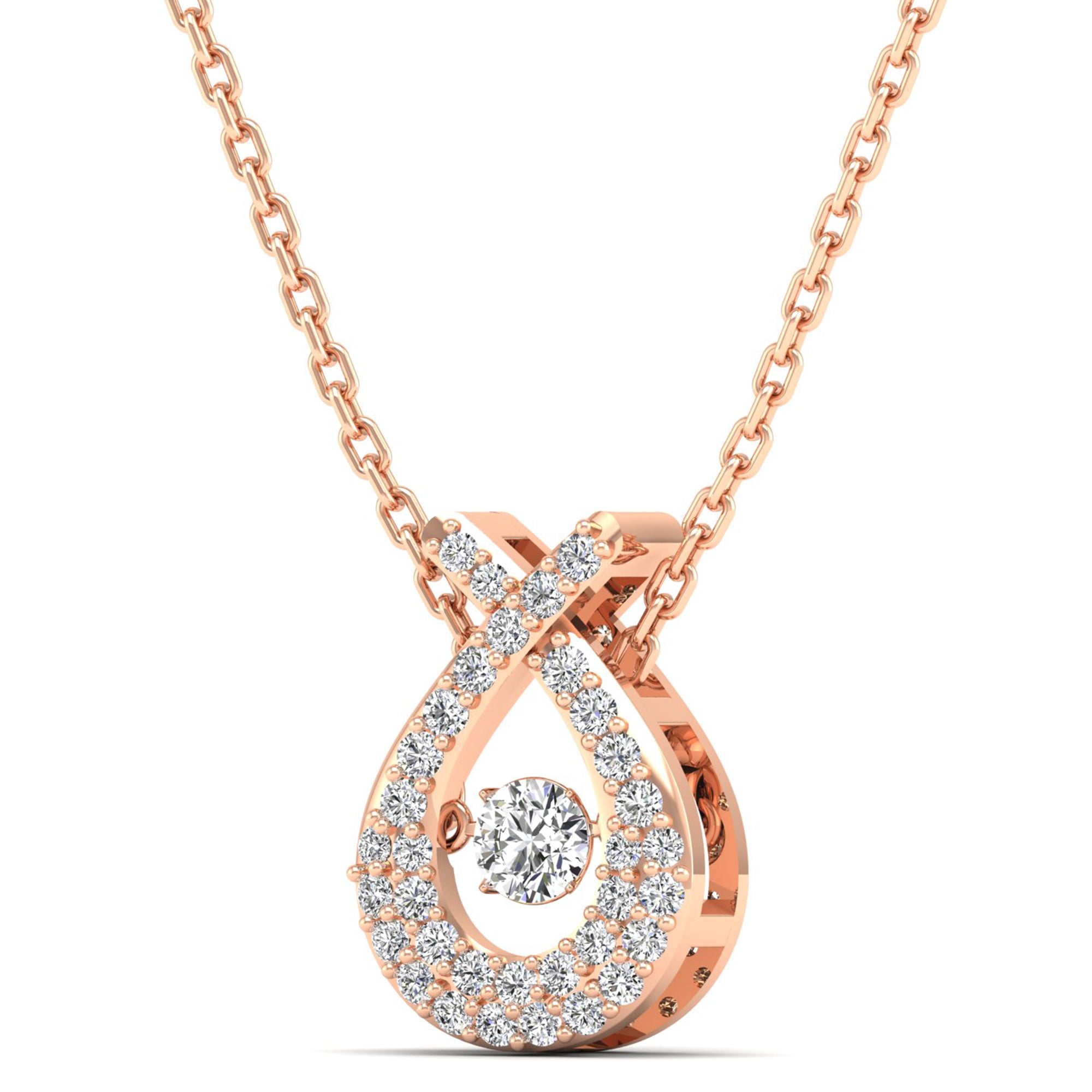Wishbone Dancing Diamond Pendant - Milano