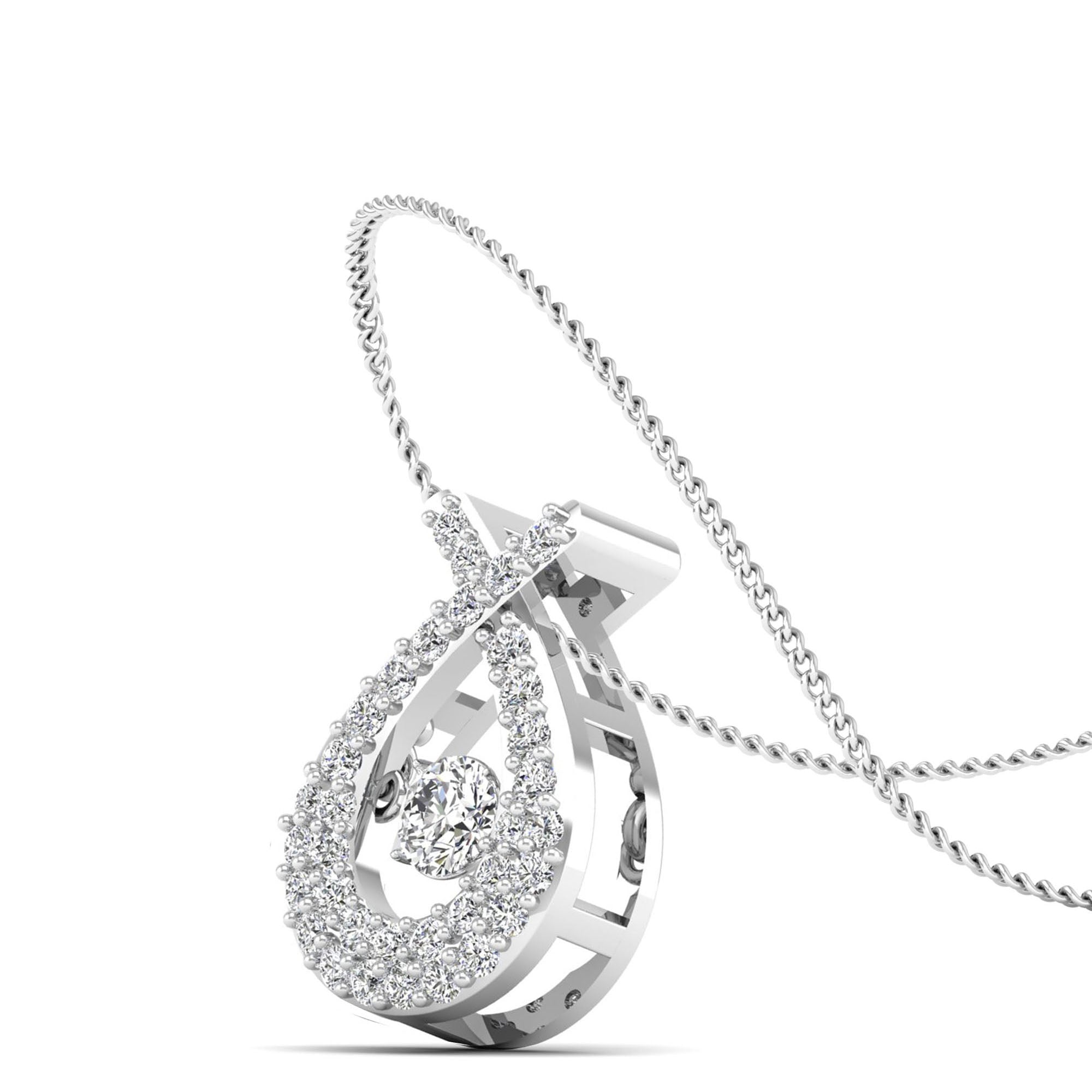 Wishbone Dancing Diamond Pendant - Milano