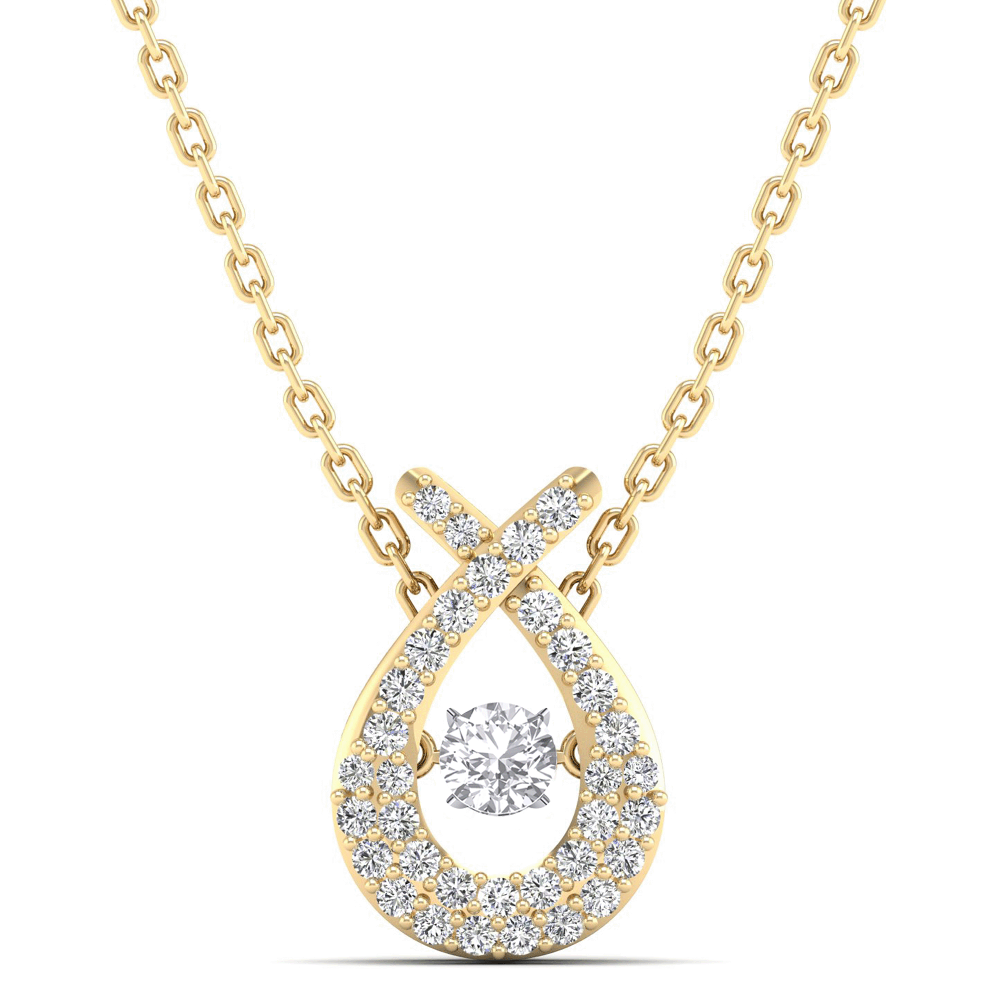Wishbone Dancing Diamond Pendant - Milano
