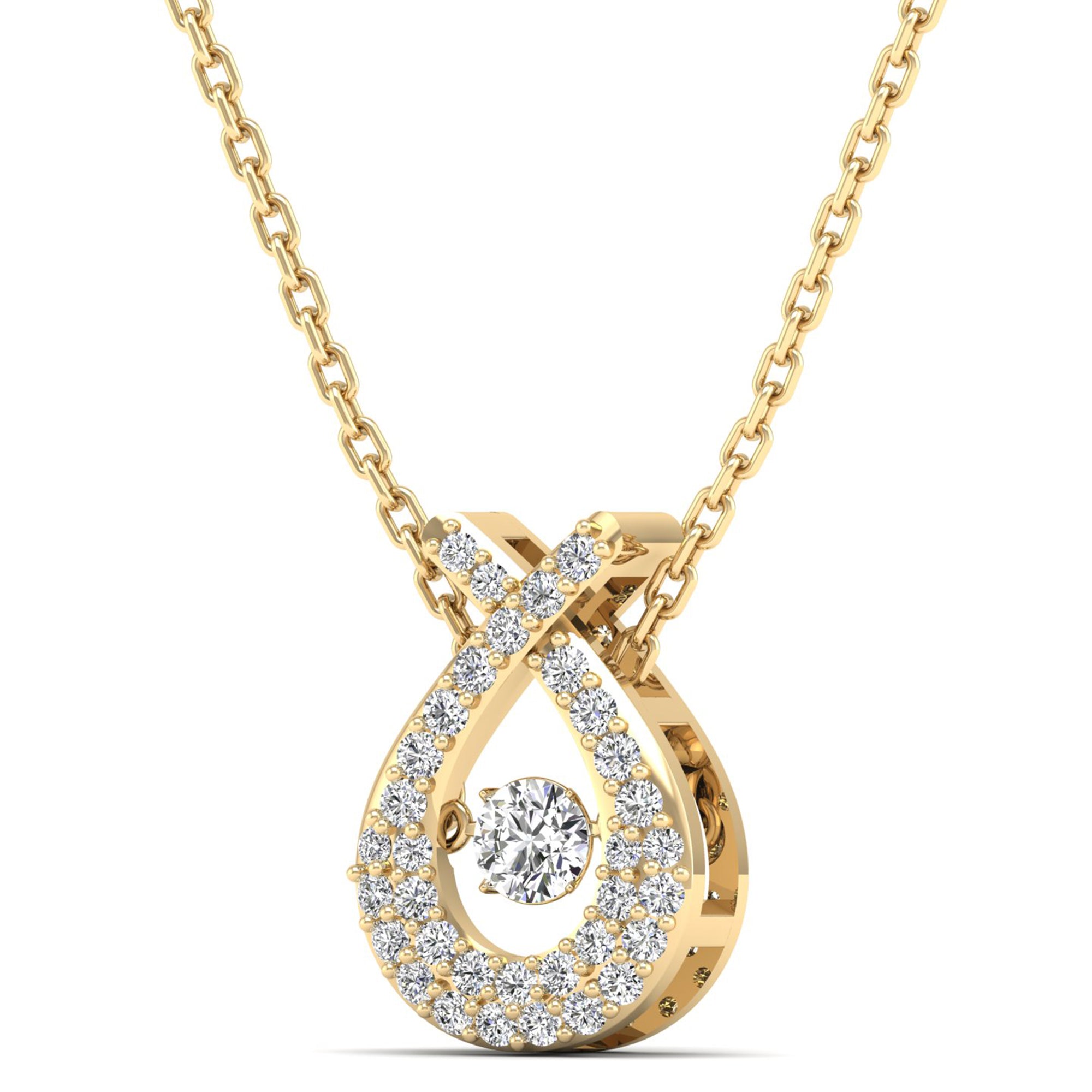 Wishbone Dancing Diamond Pendant - Milano