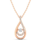 Double Tear Drop Dancing Diamond Pendant - Milano