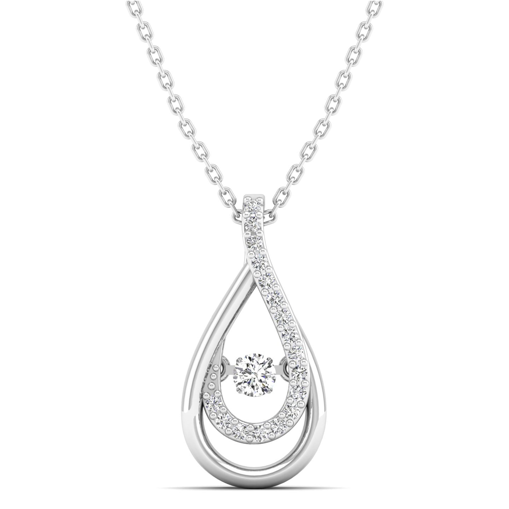 Double Tear Drop Dancing Diamond Pendant - Milano