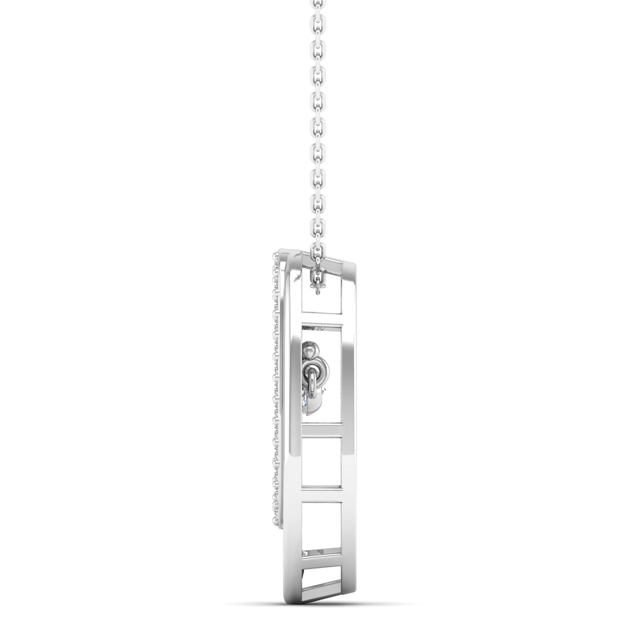 Double Oval Dancing Diamond Pendant - Milano