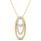 Double Oval Dancing Diamond Pendant - Milano