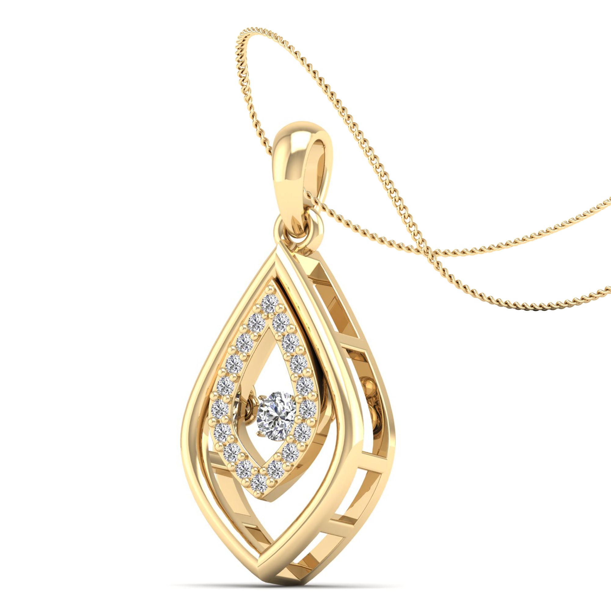Nested Marquise Dancing Diamond Pendant - Milano