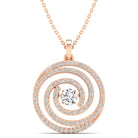 Geneve Swirl Dancing Diamond Pendant - Milano