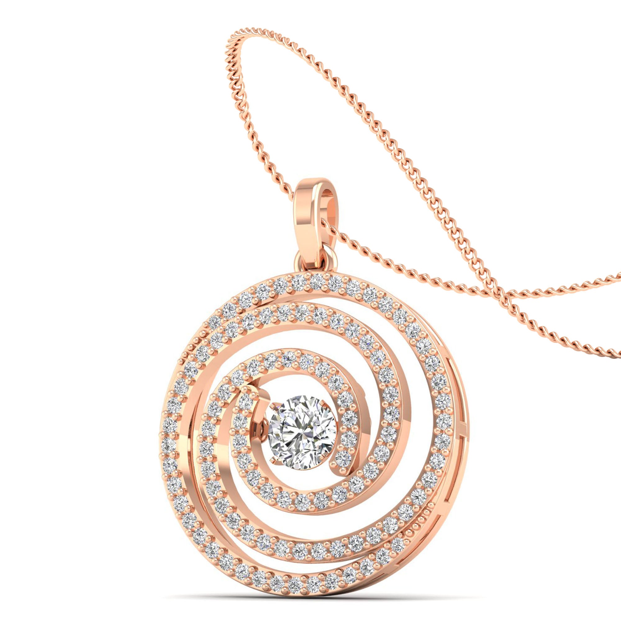 Geneve Swirl Dancing Diamond Pendant - Milano