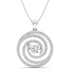 Geneve Swirl Dancing Diamond Pendant - Milano