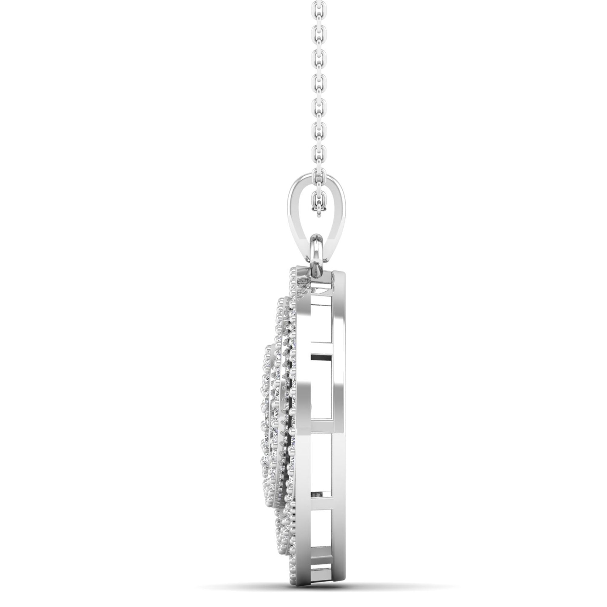 Geneve Swirl Dancing Diamond Pendant - Milano