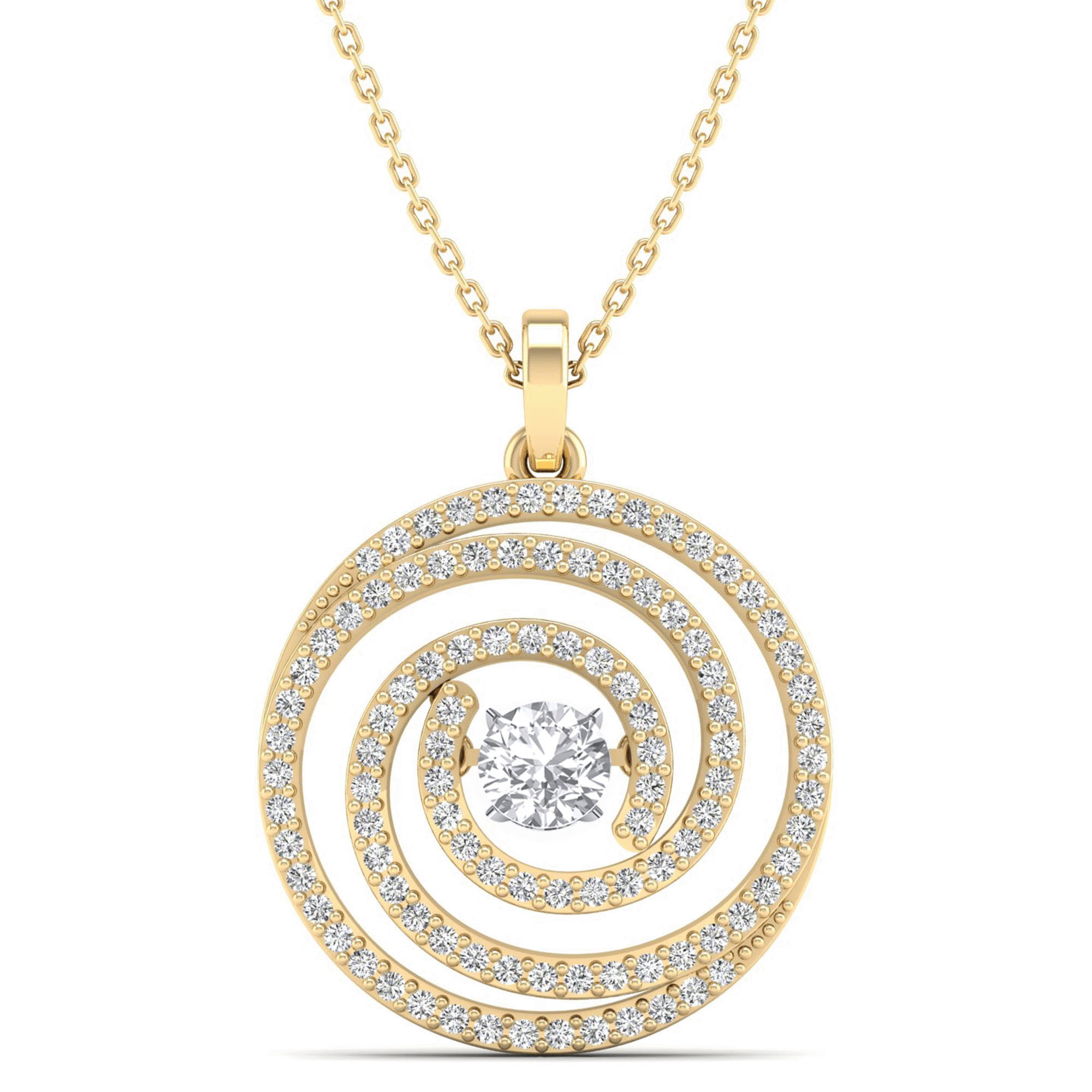 Geneve Swirl Dancing Diamond Pendant - Milano