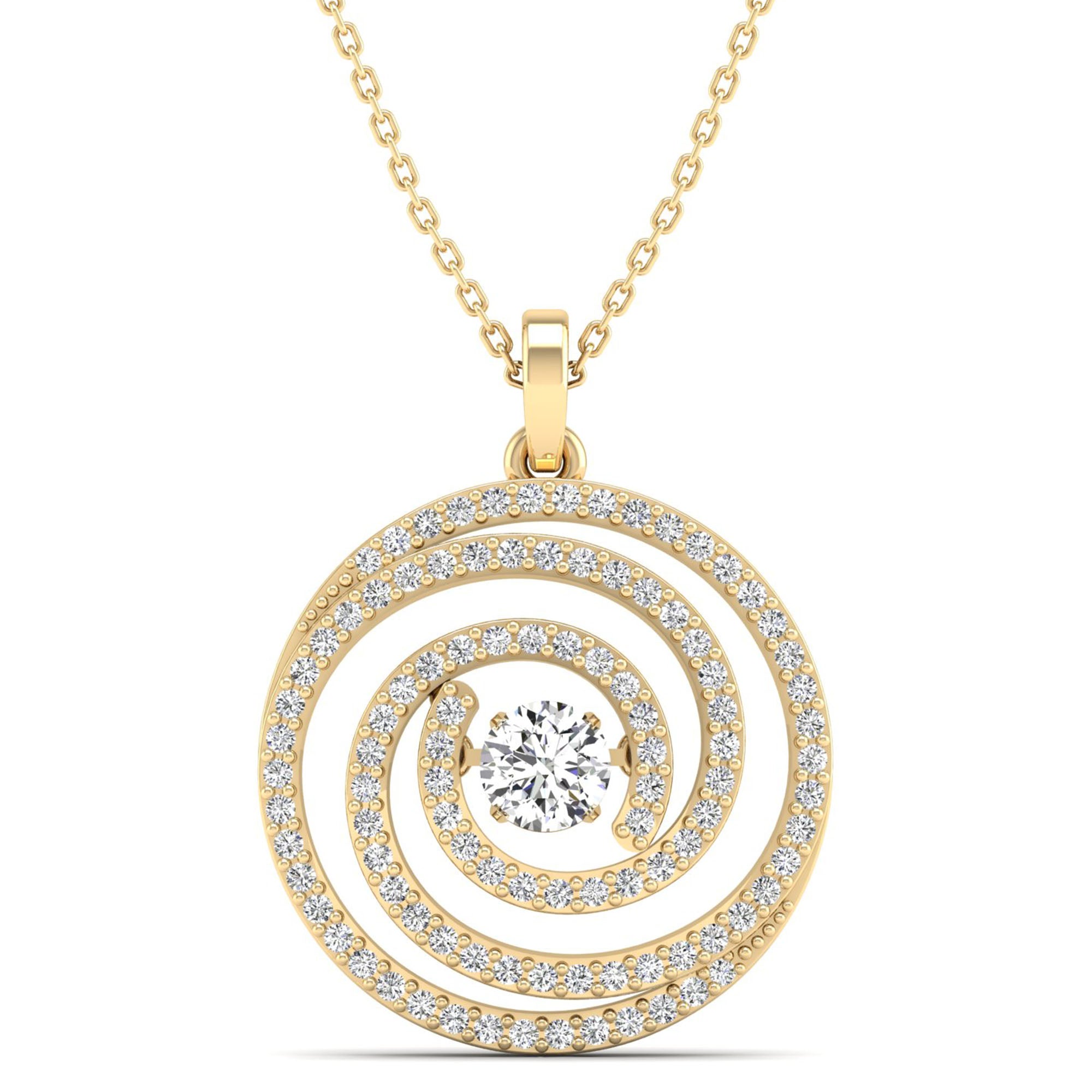 Geneve Swirl Dancing Diamond Pendant - Milano
