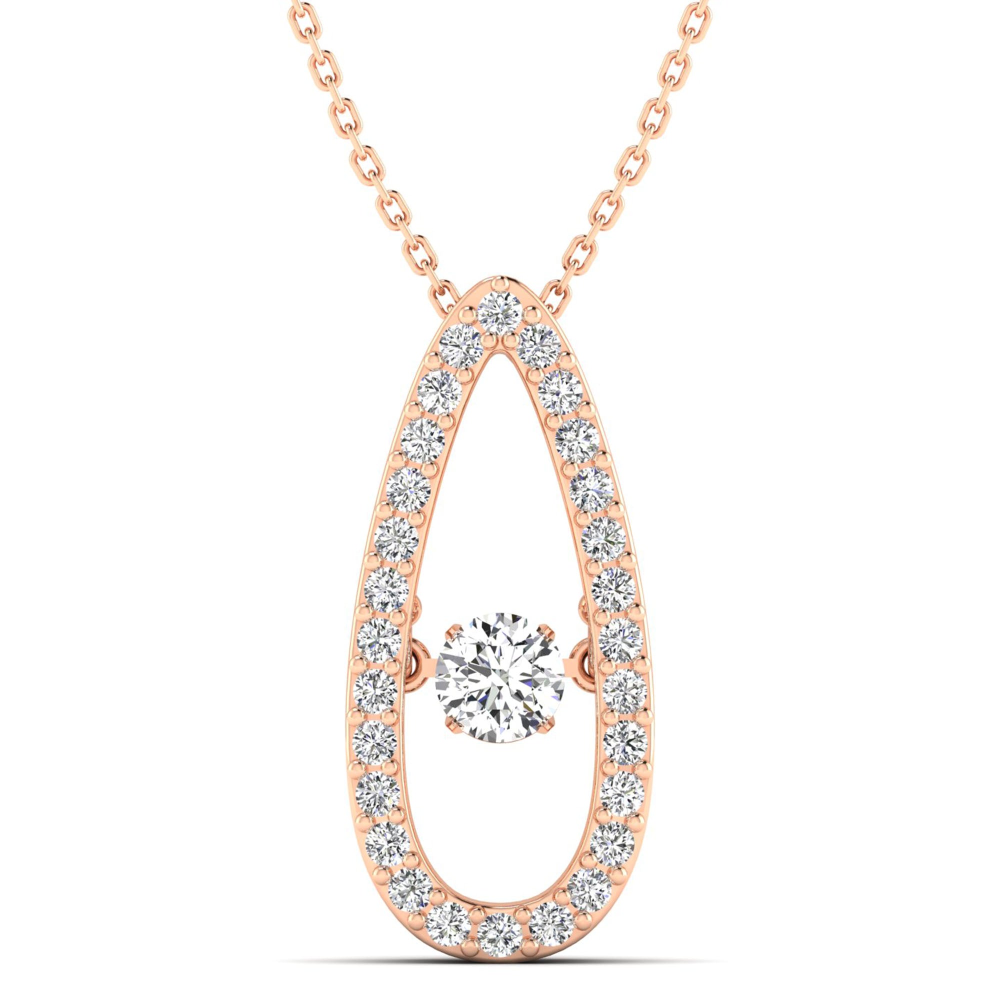 Oblong Dancing Diamond Pendant - Milano