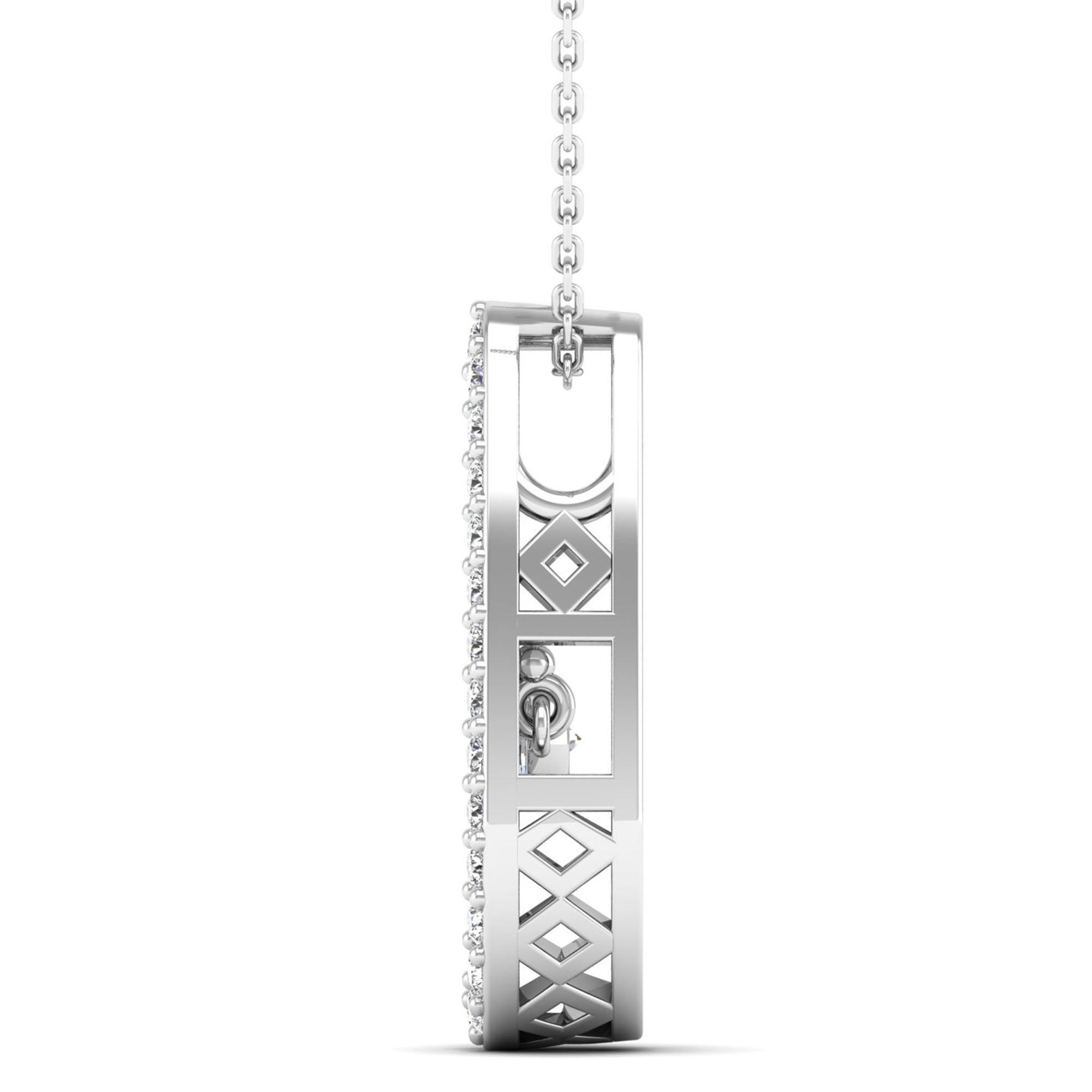 Oblong Dancing Diamond Pendant - Milano