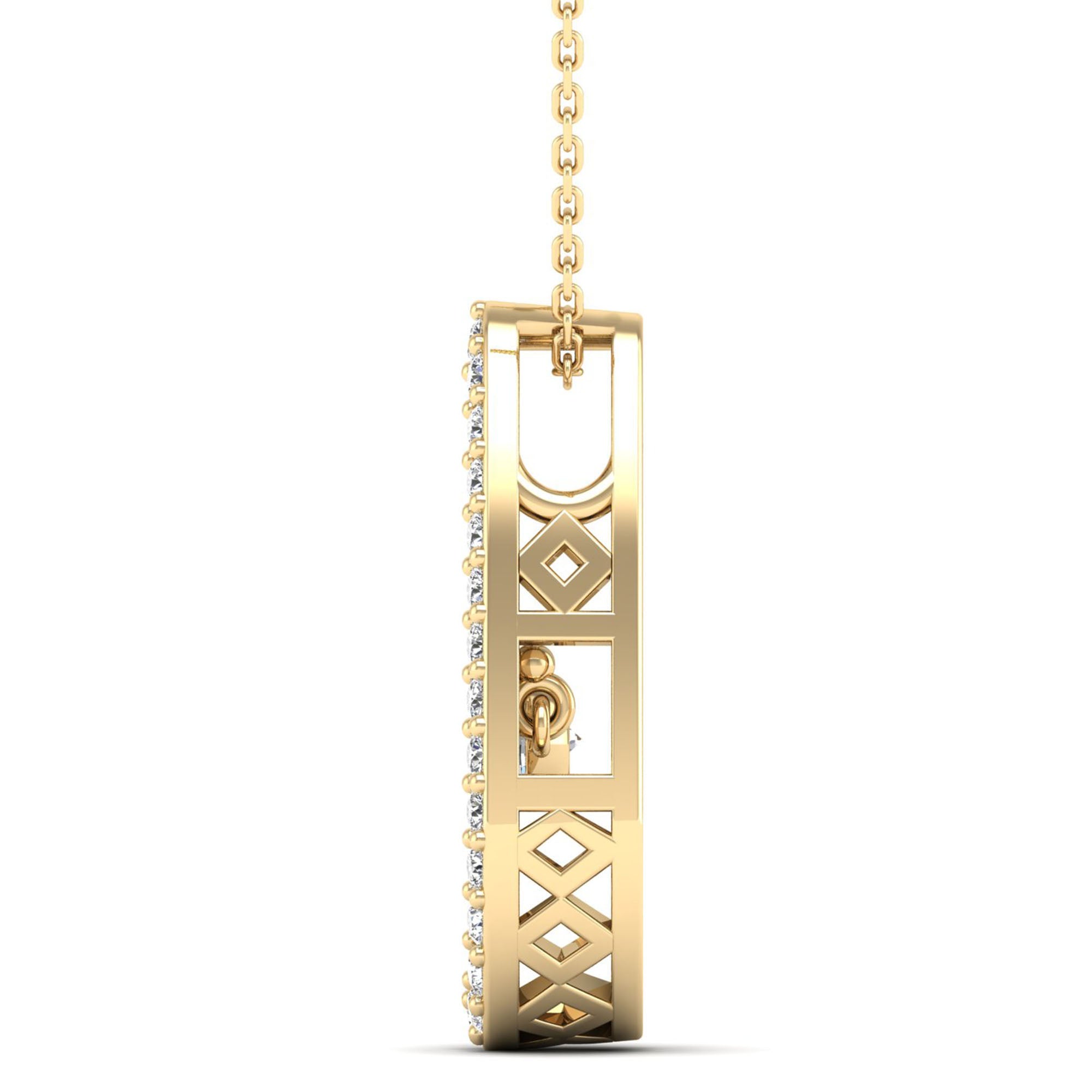 Oblong Dancing Diamond Pendant - Milano
