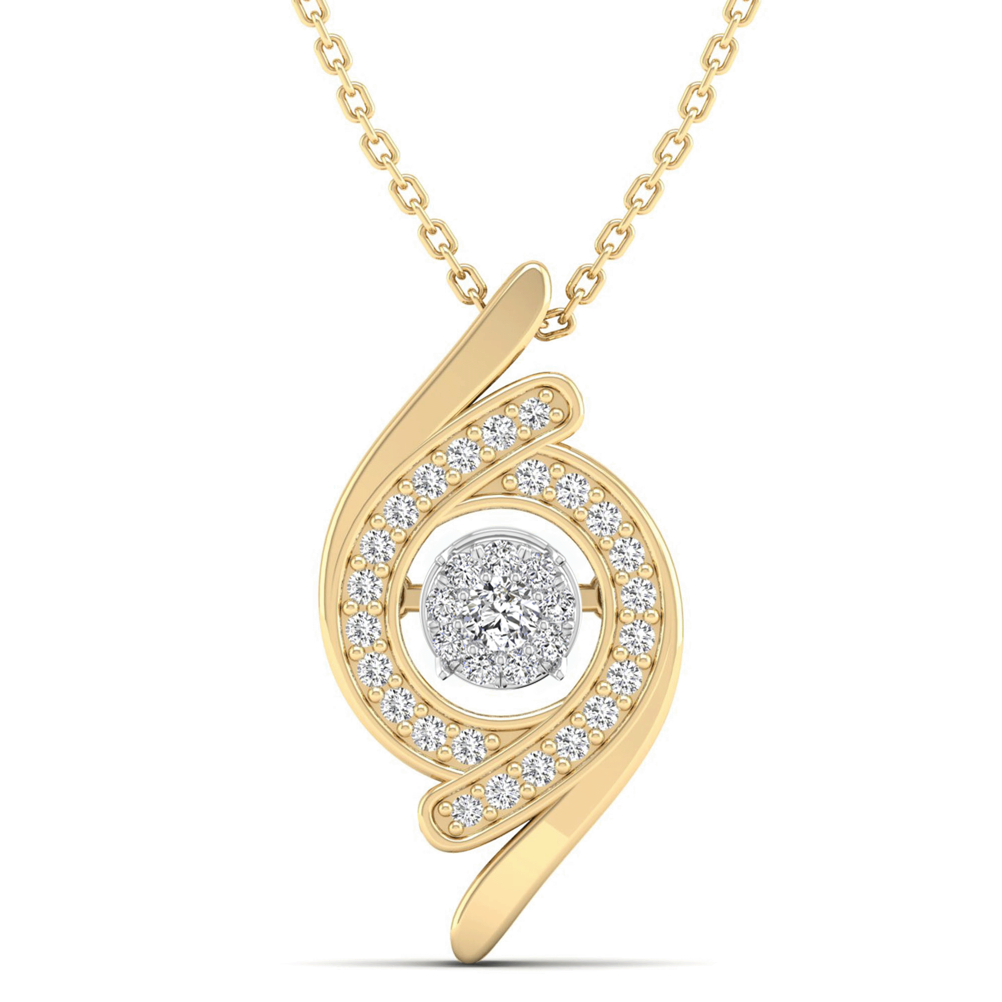 Cyclone Cluster Dancing Diamond Pendant - Milano