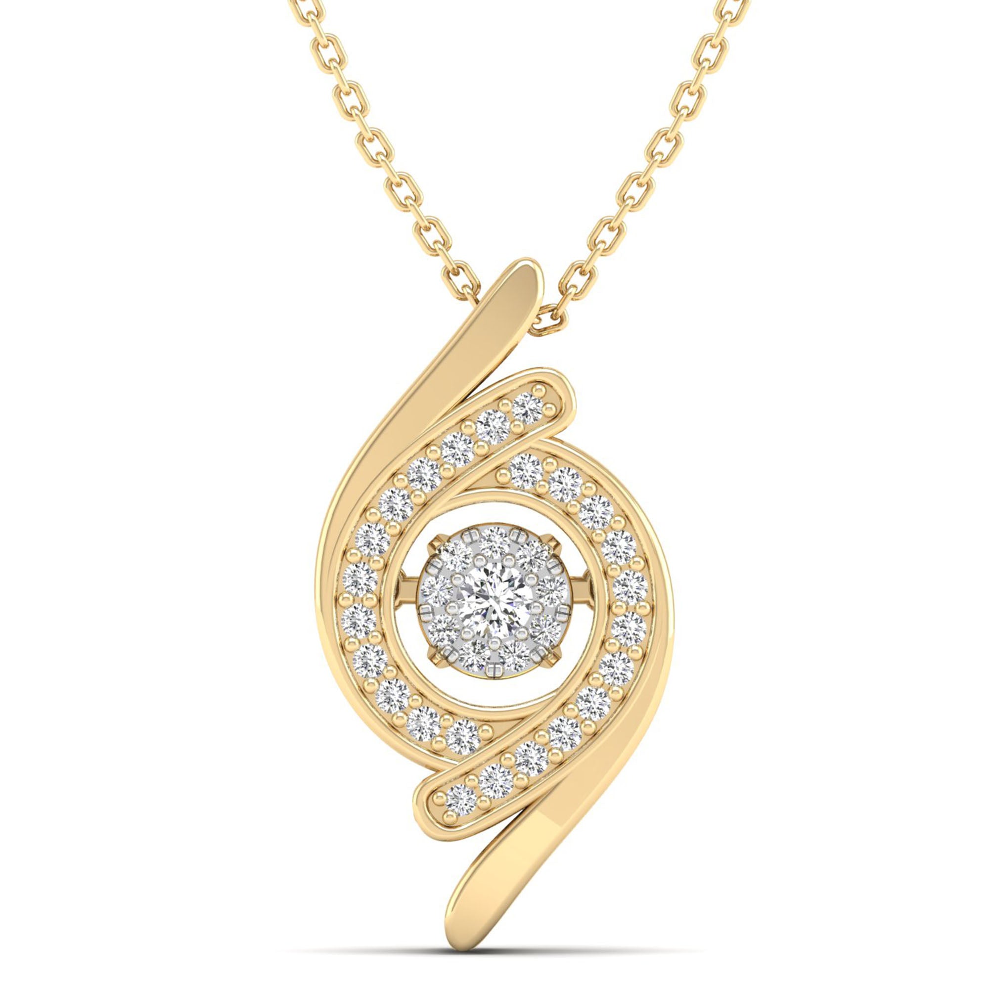 Cyclone Cluster Dancing Diamond Pendant - Milano
