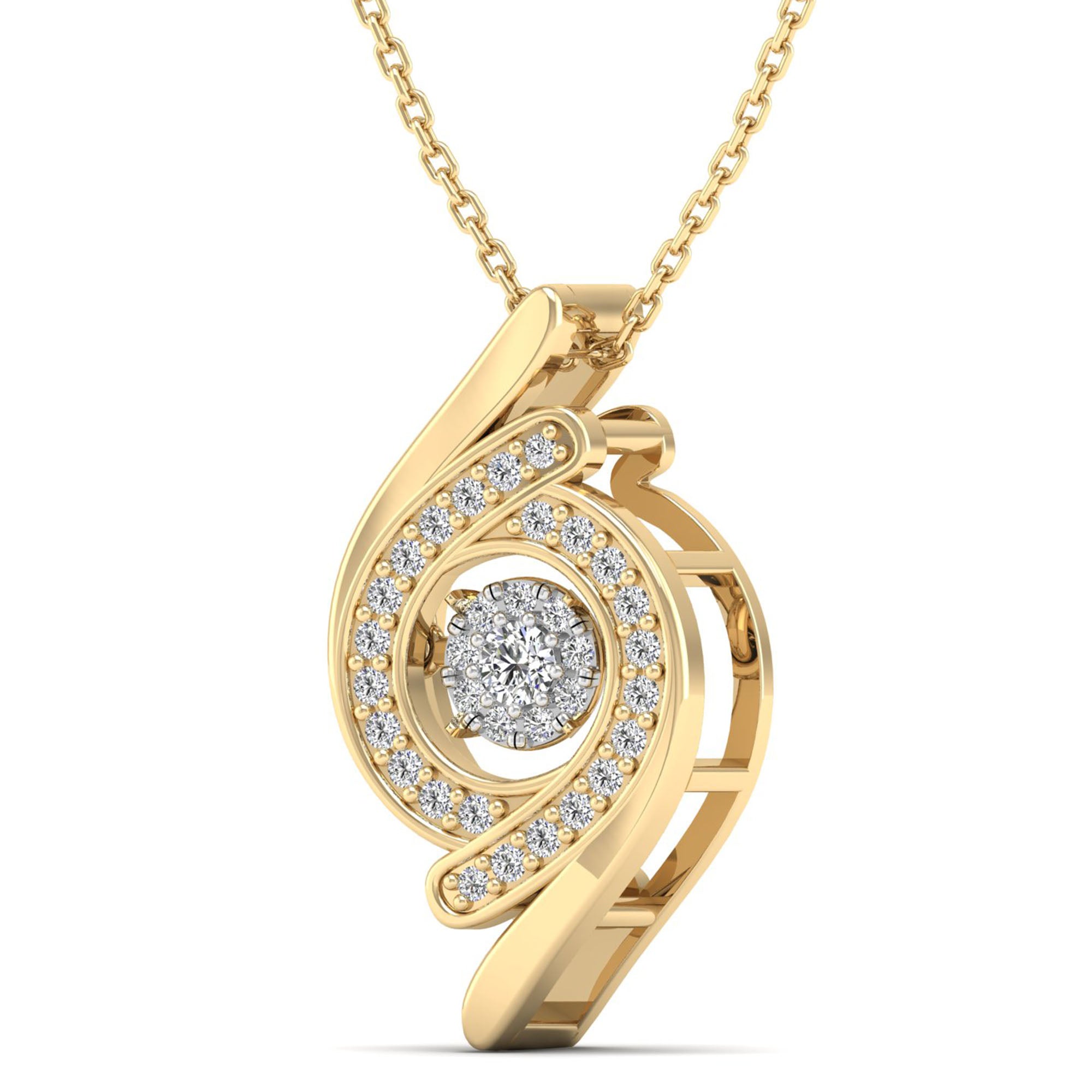 Cyclone Cluster Dancing Diamond Pendant - Milano