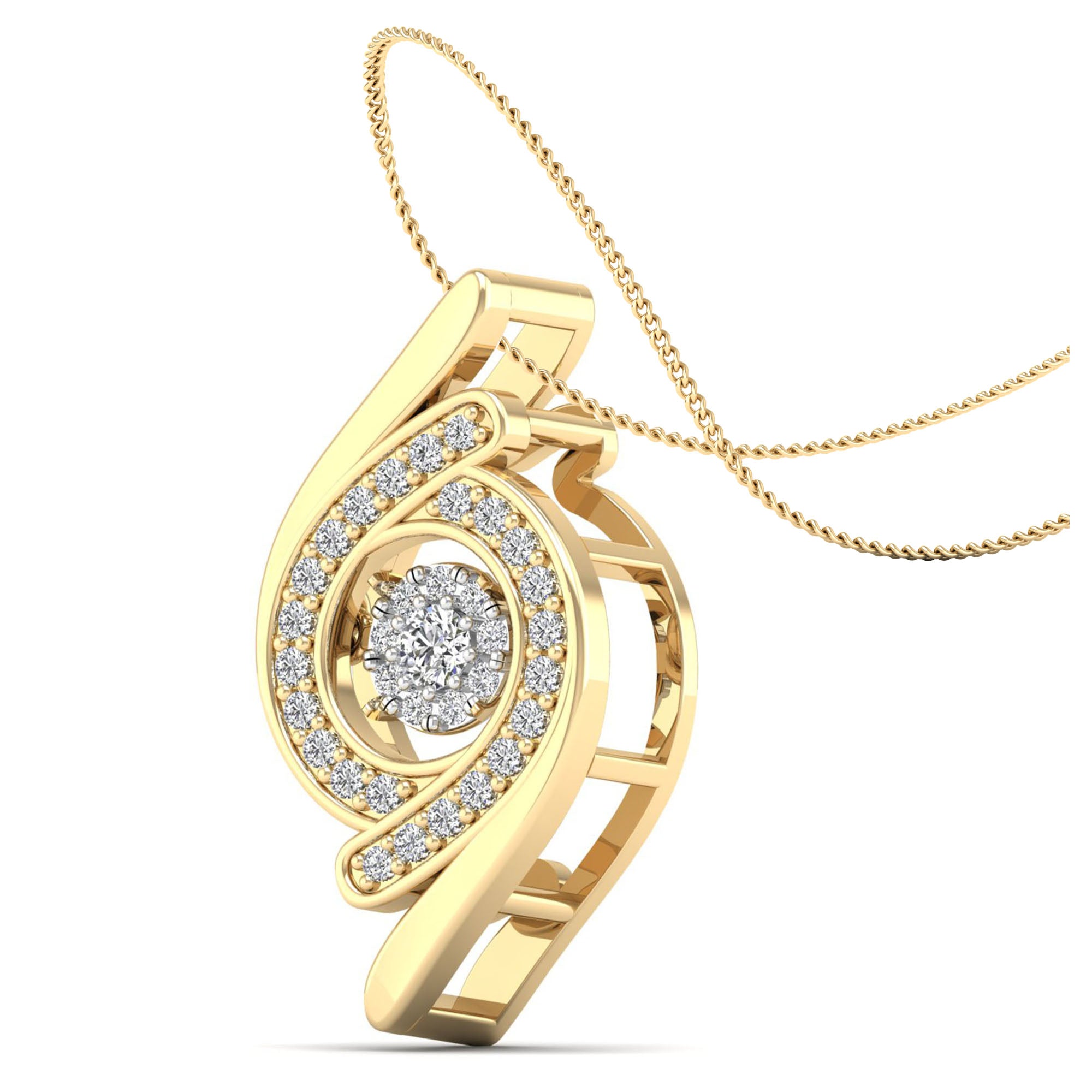 Cyclone Cluster Dancing Diamond Pendant - Milano