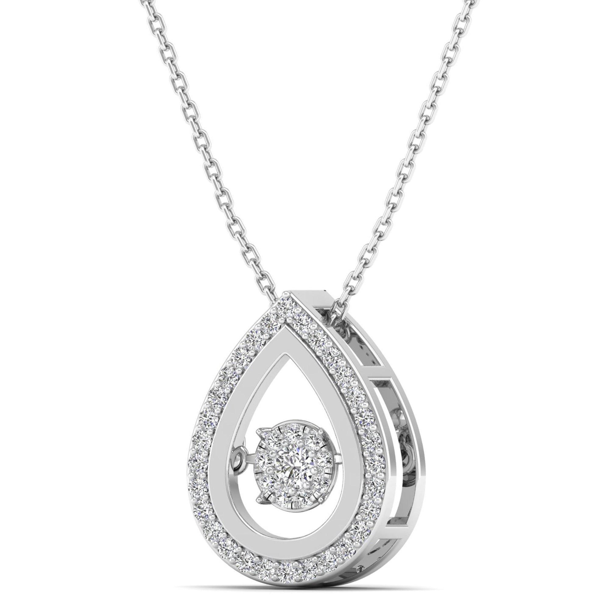 Pear Shaped Cluster Dancing Diamond Pendant - Milano