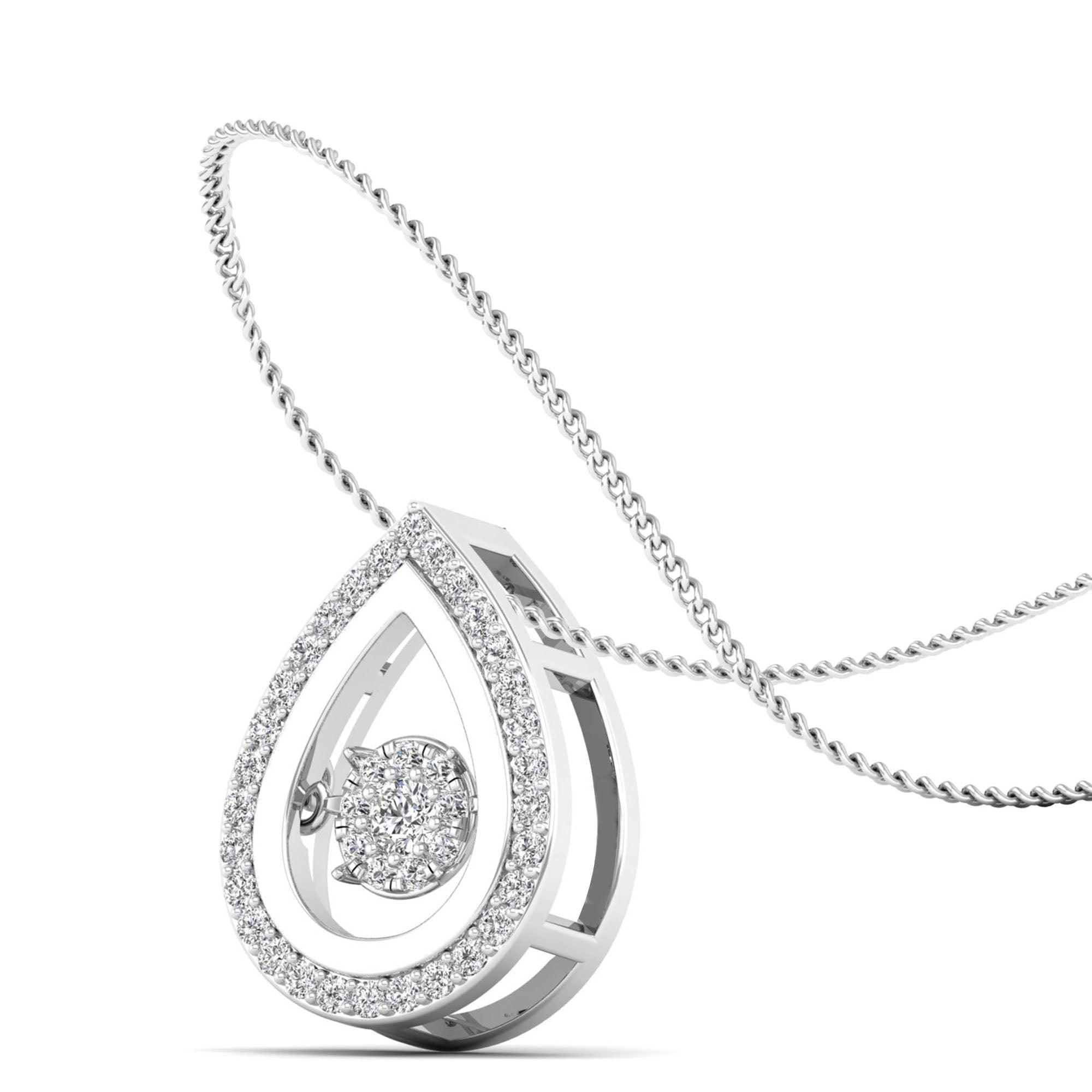 Pear Shaped Cluster Dancing Diamond Pendant - Milano