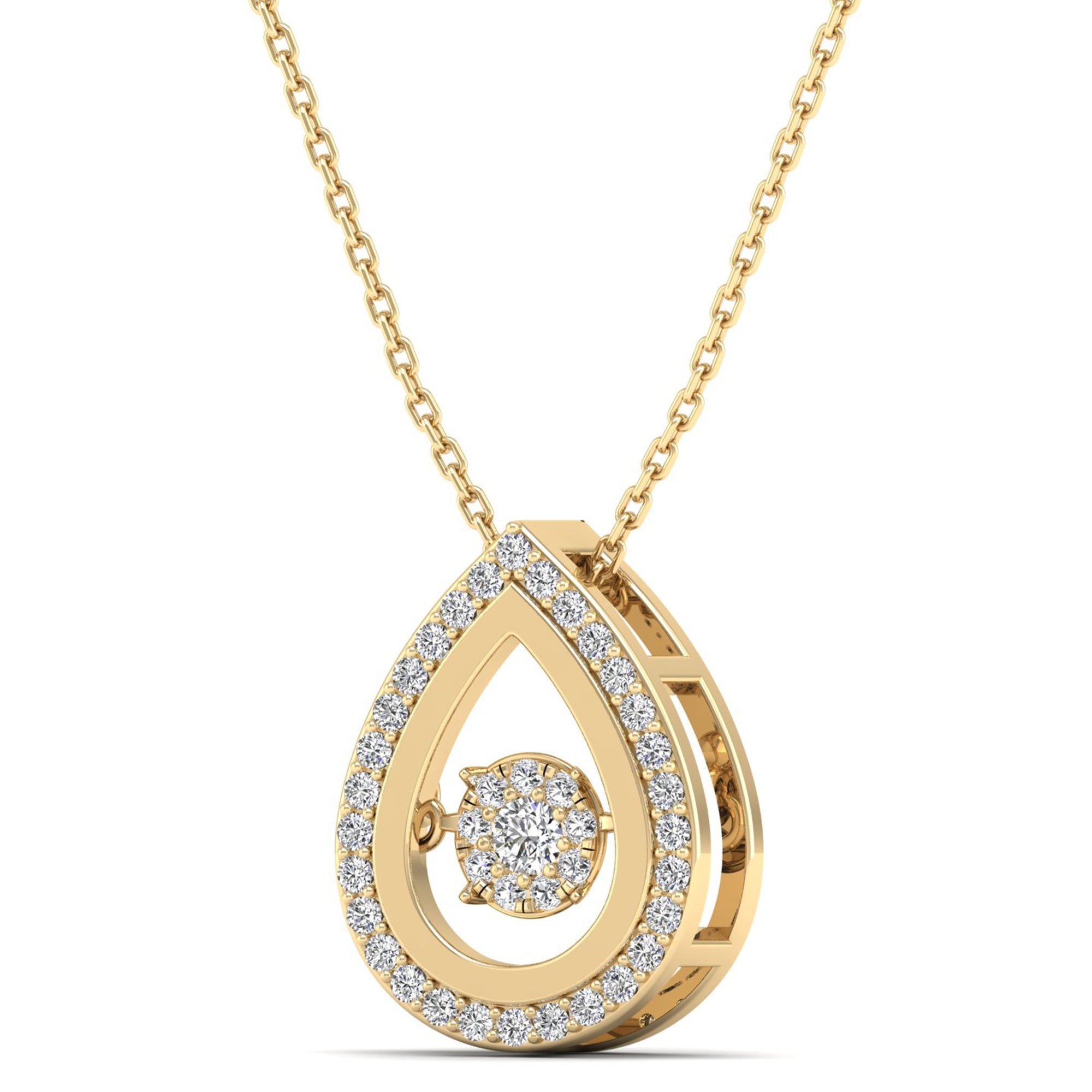 Pear Shaped Cluster Dancing Diamond Pendant - Milano