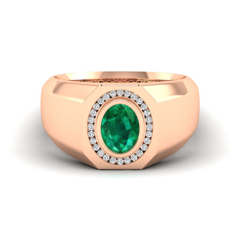 14K Rose Gold - Emerald