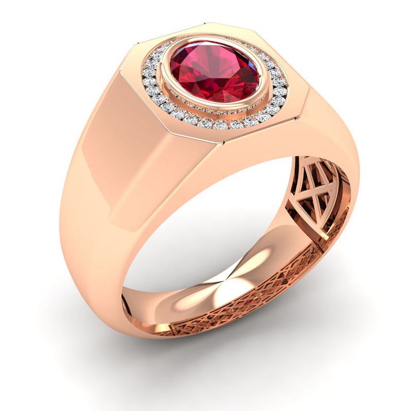14K Rose Gold - Ruby